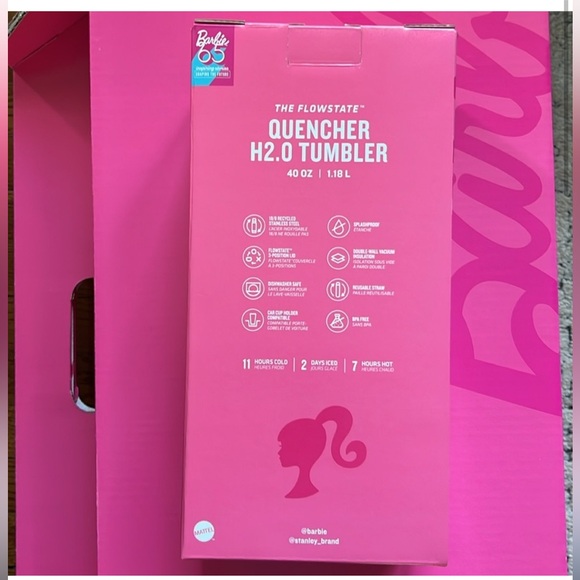 BARBIE STANLEY 2024 PINK 40 OZ COLLECTOR TUMBLER CUP NEW IN BOX - Picture 5 of 6